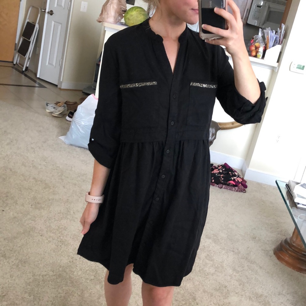 NWT Zara Join Life black denim dress XS